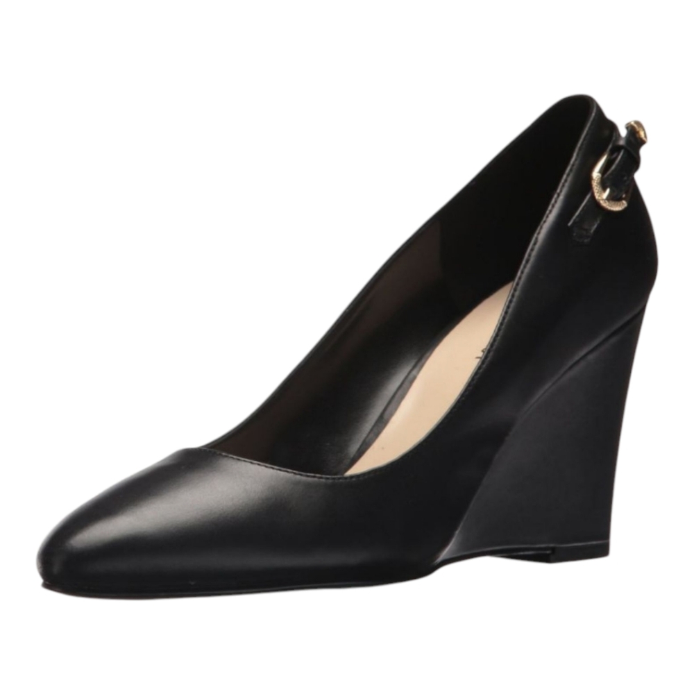 Brand New Pair of Nine West Dulceleche Leather Pump Wedge Heel Shoes - Size 8